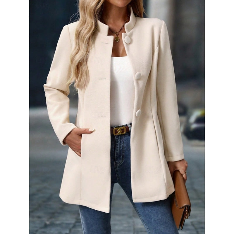 Fiona | Elegante Staande Kraag Jas