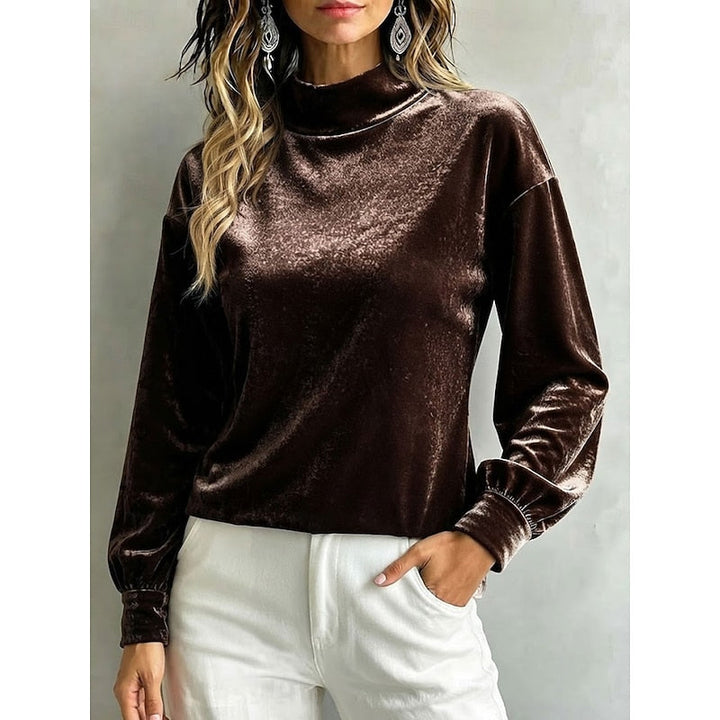 Clarice | Elegante Mock Neck Blouse