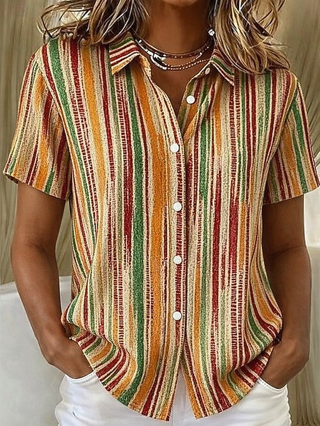 Simone | Kunstzinnige Korte Mouwen Shirt