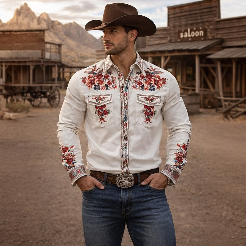 Austin | Geborduurd Western Shirt