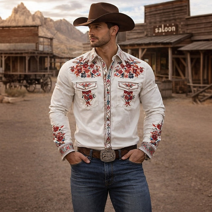 Austin | Geborduurd Western Shirt