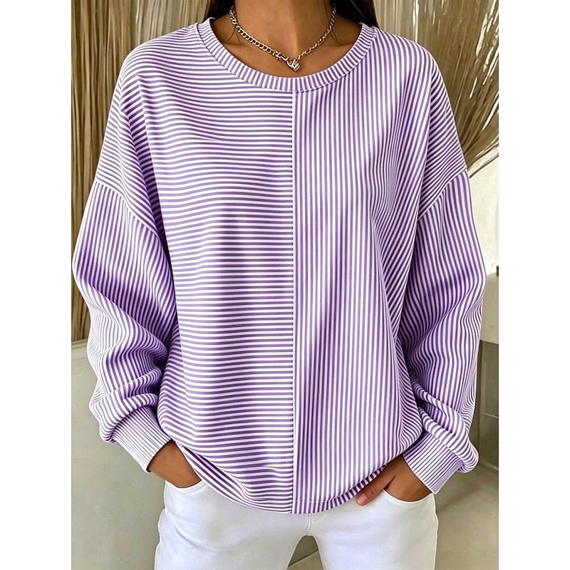 Corinna | Ontspannen Gestreepte Sweatshirt