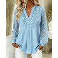 Rosetta | Blouse met Kanten Rand en Lange Mouwen