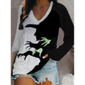 Odessa | Halloween Grafische V-Hals Top