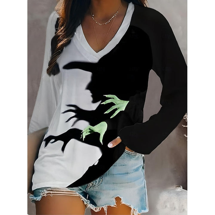 Odessa | Halloween Grafische V-Hals Top