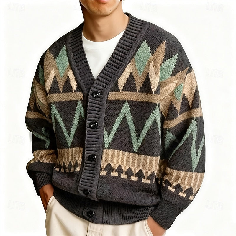 Marcus | Patroon Knopen Cardigan