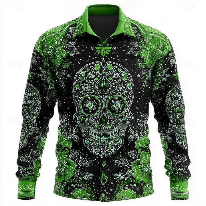 Dario | Halloween Skull Overhemd met Knopen