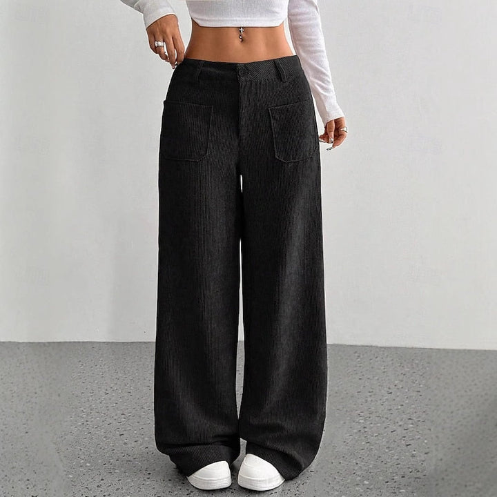 Rosalie | Brede-Pijpen Hoge Taille Broek