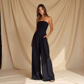 Amilia | Mouwloze Wijde Pijpen Jumpsuit