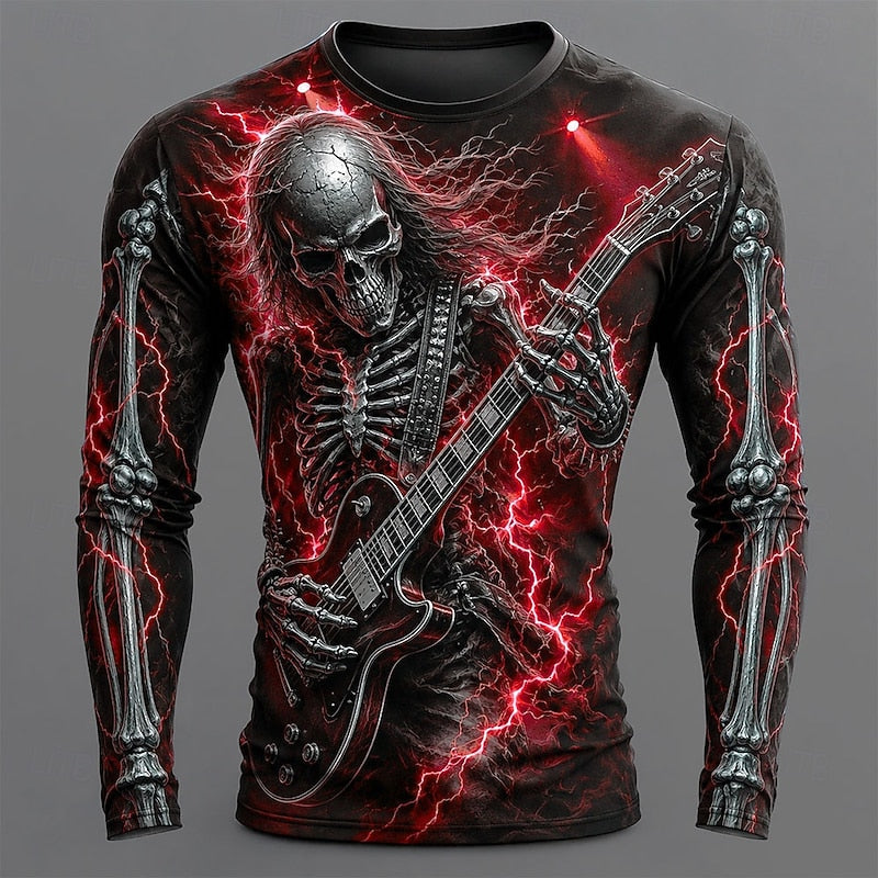 Ronan | Skelet Gitaar Halloween Lange Mouwen Shirt