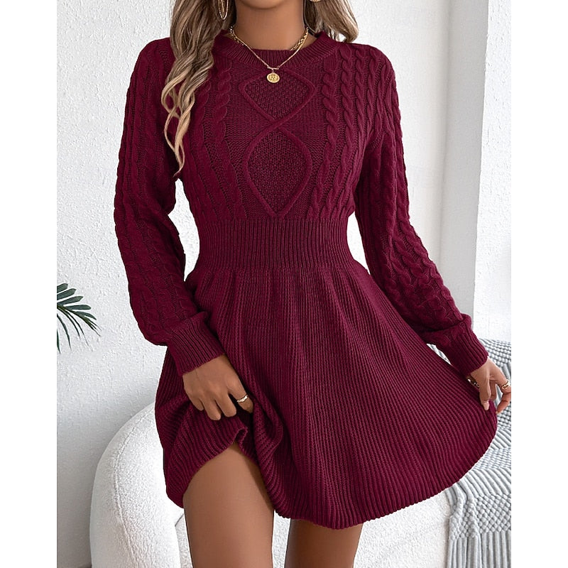 Whitney | Kabelgebreide Trui Jurk