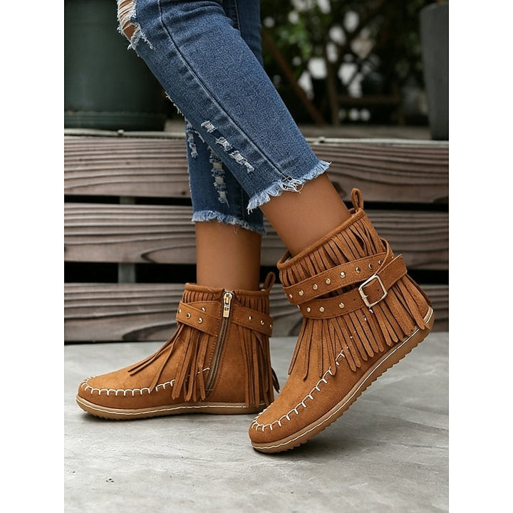 Susannah | Franje Moccasin Enkellaarsjes