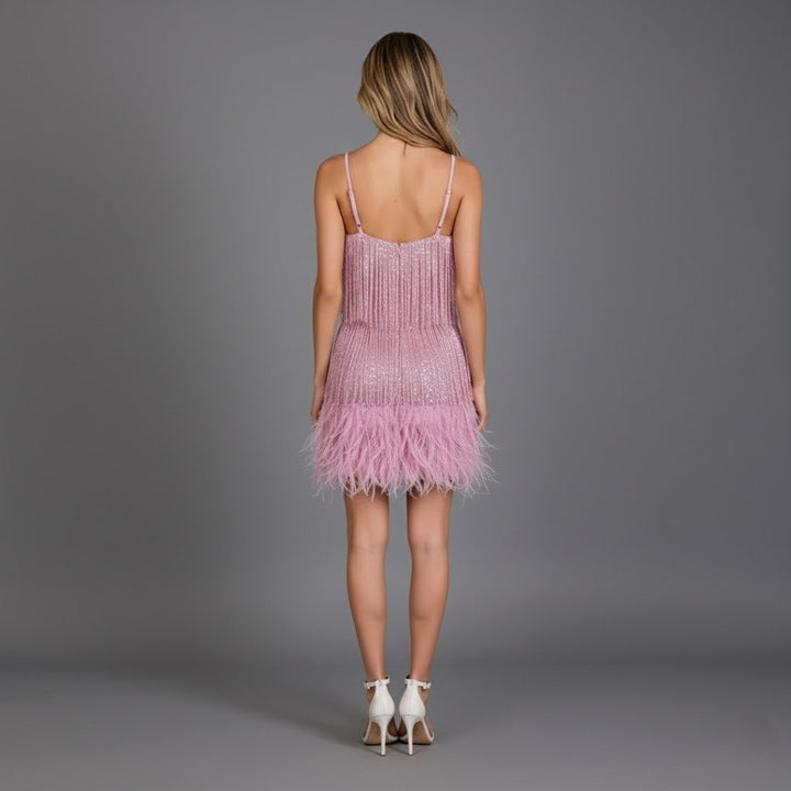 Anastasia | Fringe &amp; Feather Party Jurk