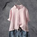 Willa | Blouse met Rimpelrand en Kraag