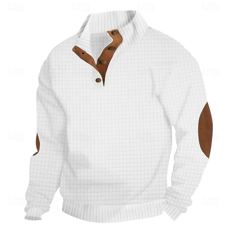 Garrett | Textured Staande-Kraag Pullover