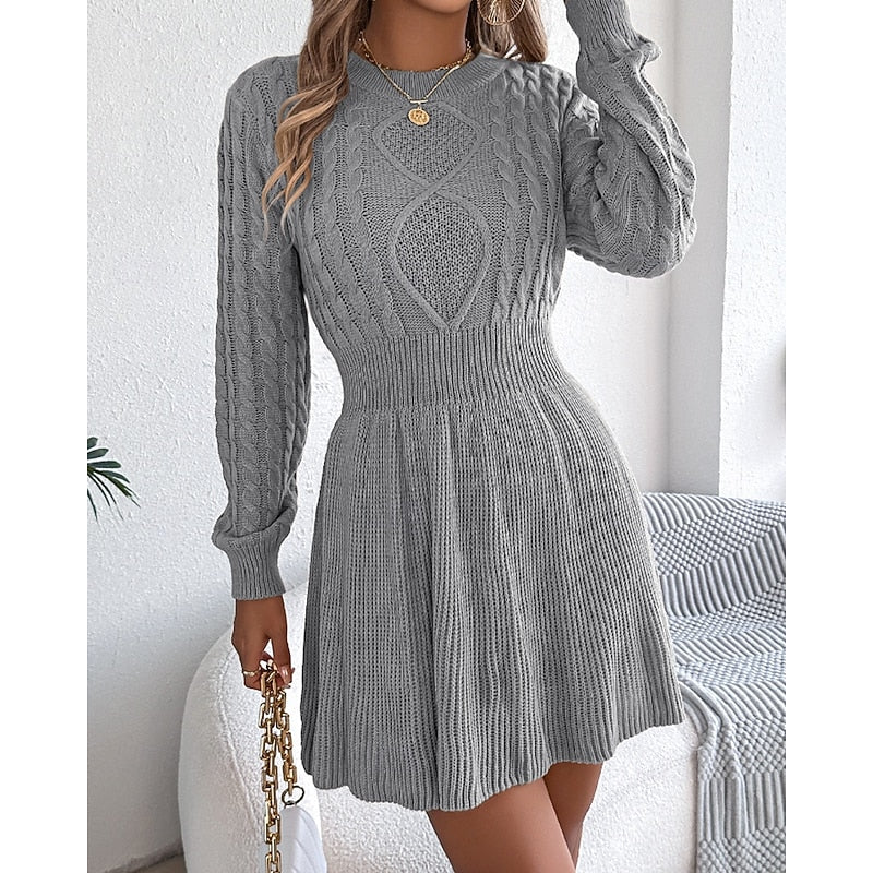 Whitney | Kabelgebreide Trui Jurk