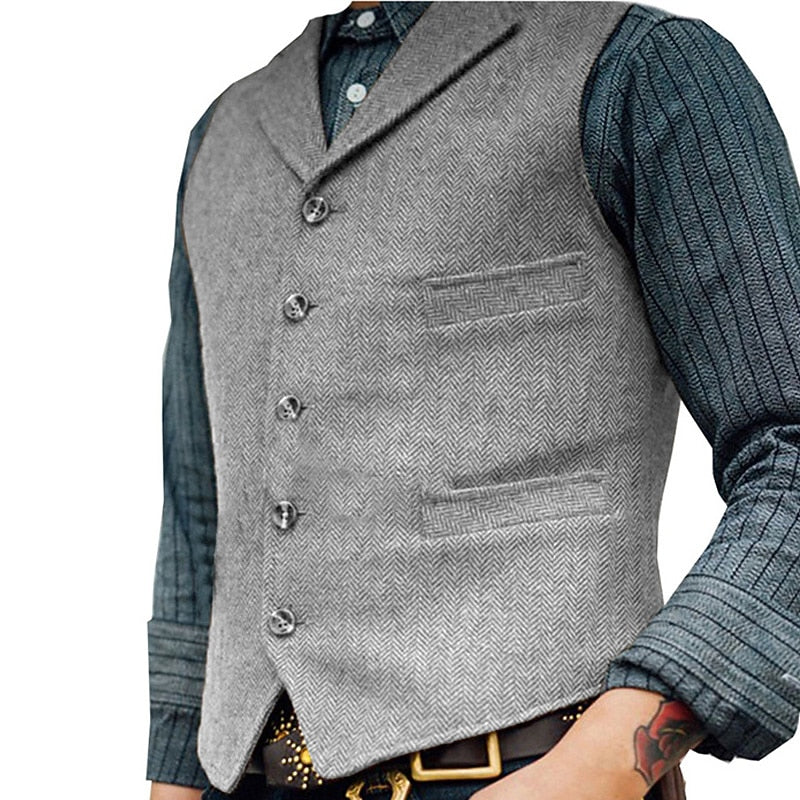 Gerard | Haringbone Tailored Waistcoat