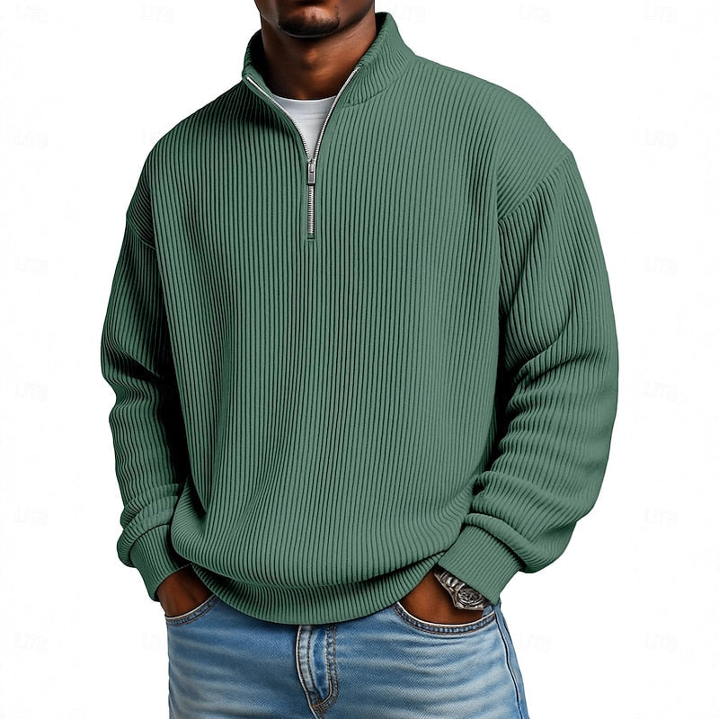 Harlan | Geribbelde Quarter-Zip Pullover
