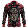 Dario | Halloween Skull Overhemd met Knopen