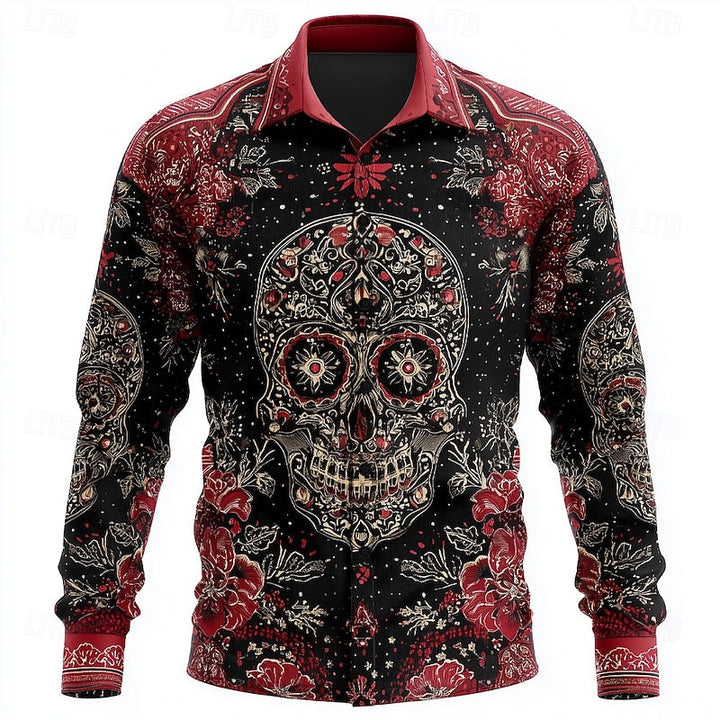 Dario | Halloween Skull Overhemd met Knopen