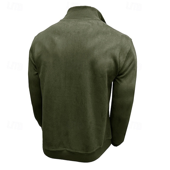 Caleb | Kwart-rits Sweatshirt met Staande Kraag