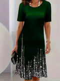 Ingrid | Shimmer-Hem Midi Jurk