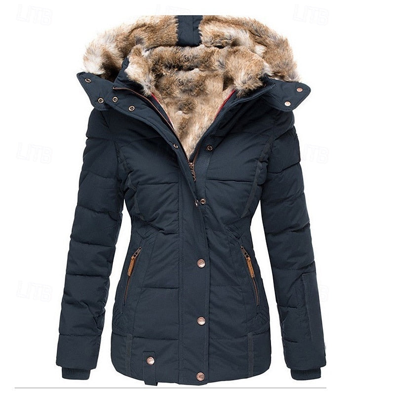Gloria | Winterjas met Bontafwerking en Kap