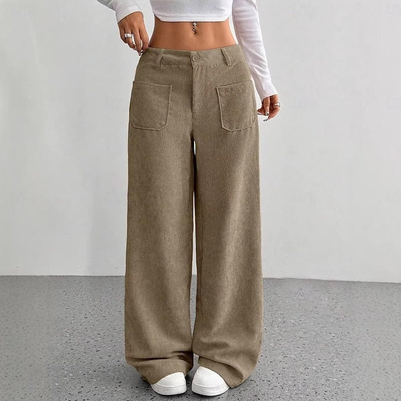 Rosalie | Brede-Pijpen Hoge Taille Broek