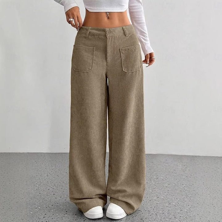 Rosalie | Brede-Pijpen Hoge Taille Broek