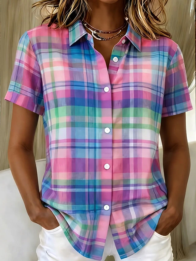 Simone | Kunstzinnige Korte Mouwen Shirt