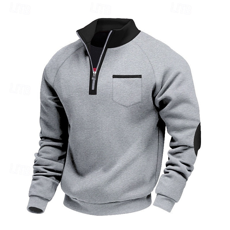 Keith | Kwart-Zip Kleurblok Pullover