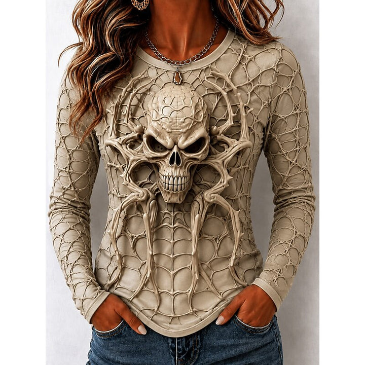 Selene | Halloween Skull Lange Mouwen Top