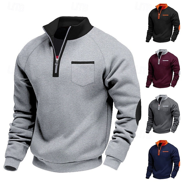 Keith | Kwart-Zip Kleurblok Pullover