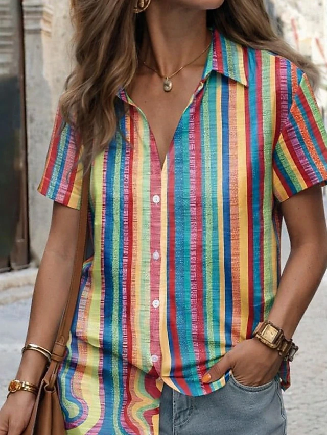 Simone | Kunstzinnige Korte Mouwen Shirt