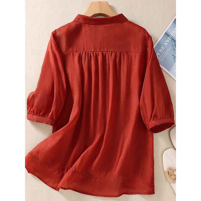 Paige | Geborduurde Peter Pan Kraag Blouse