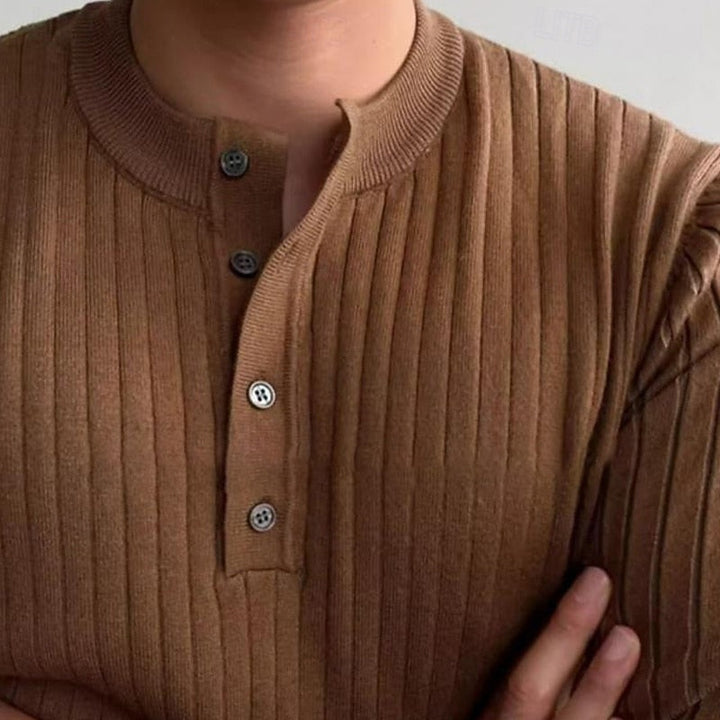 Theo | Geribbelde Henley Trui