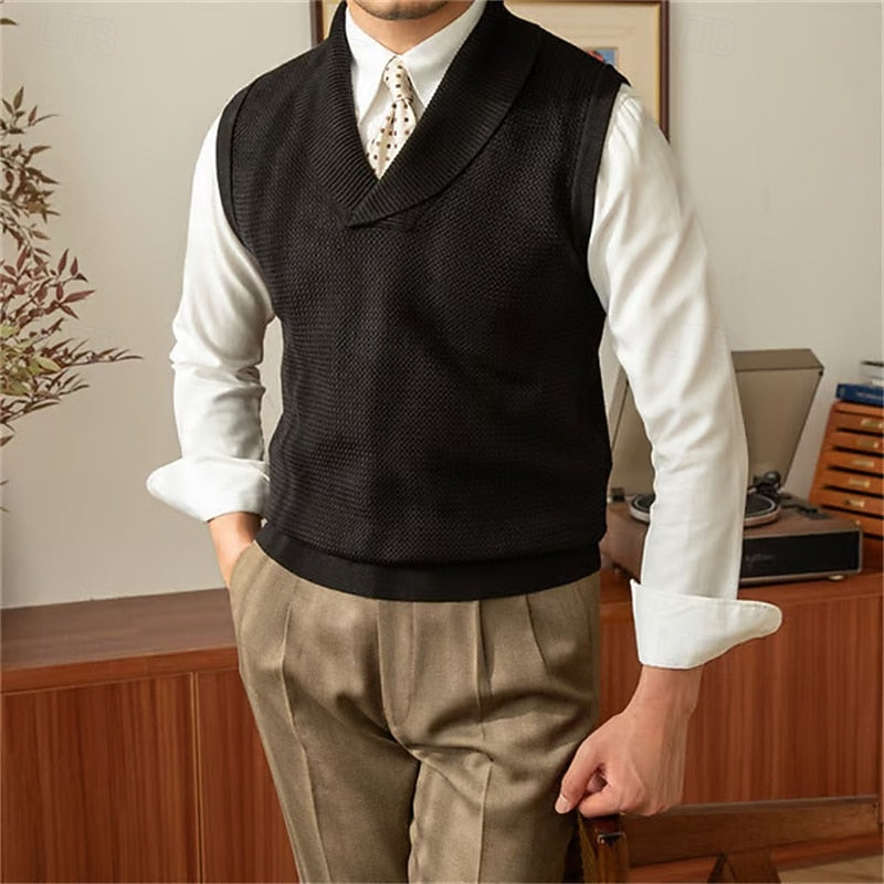 Alden | Gebreide Vest met Sjaalkraag