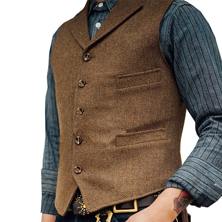 Gerard | Haringbone Tailored Waistcoat