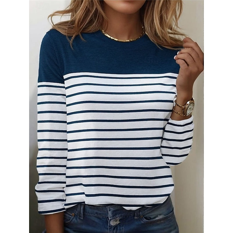 Constance | Gestreepte Lange Mouwen Top