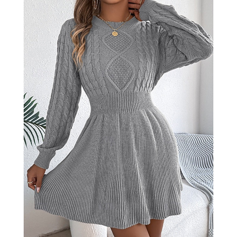 Whitney | Kabelgebreide Trui Jurk