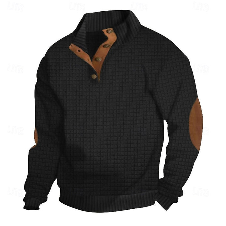 Garrett | Textured Staande-Kraag Pullover