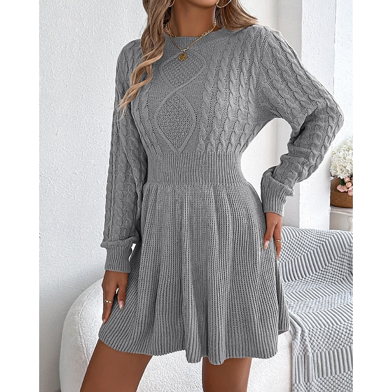 Whitney | Kabelgebreide Trui Jurk