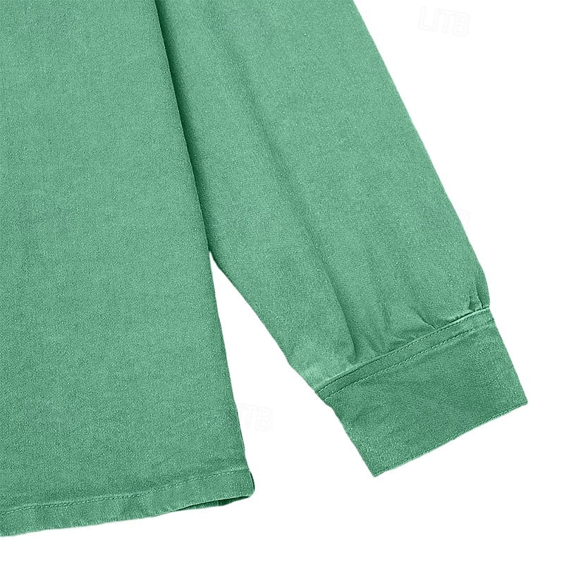 Gabriel | Gewassen Lange Mouwen Polo Shirt
