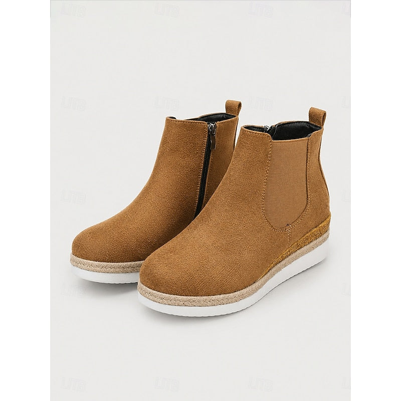 Vera | Gezellige Wedge Enkellaarzen