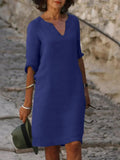 Harper | Elegante V-hals Draped Midi Jurk