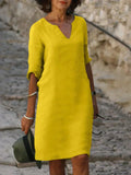 Harper | Elegante V-hals Draped Midi Jurk