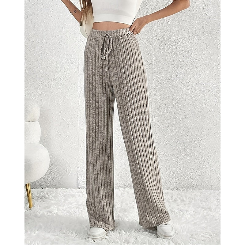 Paige | Brede Pijpen Hoge Taille Broek