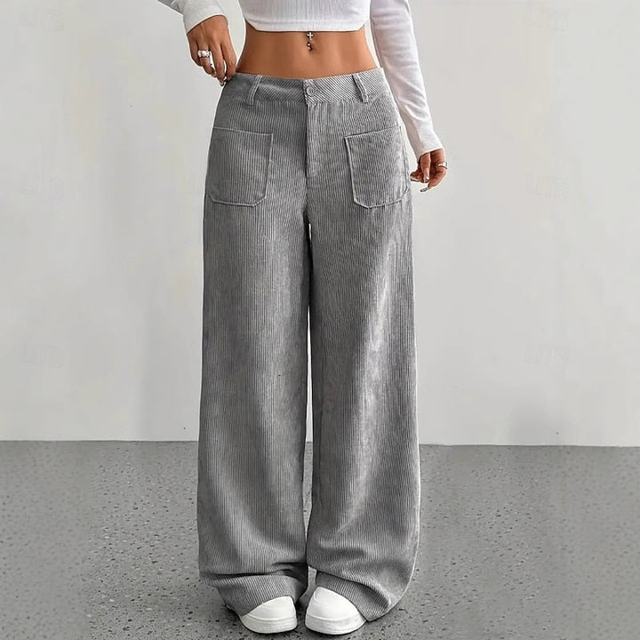 Rosalie | Brede-Pijpen Hoge Taille Broek