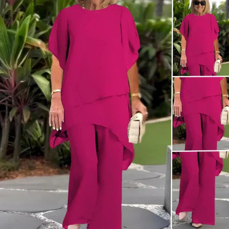 Valeria | Elegante Drapé Palazzo Broek Set