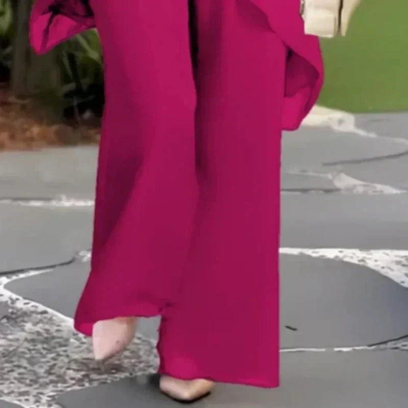 Valeria | Elegante Drapé Palazzo Broek Set
